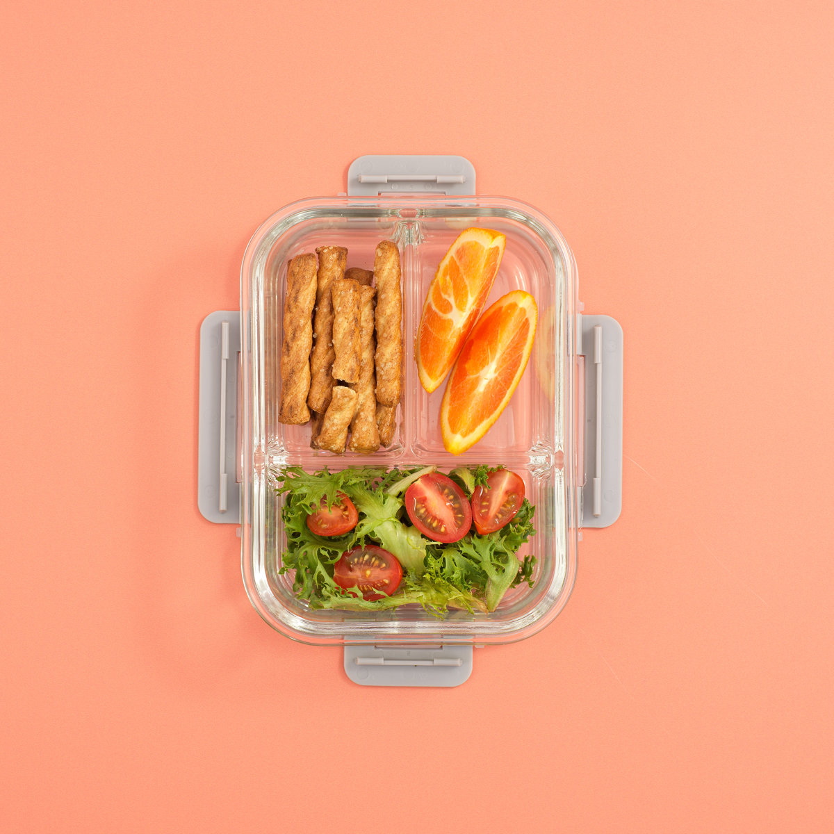 JoyJolt 10-Piece 3-Section Glass Food Storage Container (Set of 5)